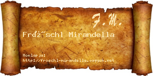 Fröschl Mirandella névjegykártya